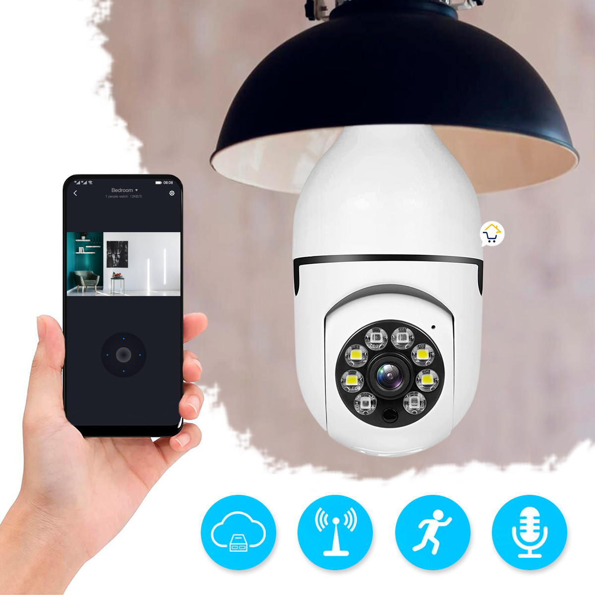 Miniatura 9 de Camara Seguridad IP Bombillo Wifi 8177QT